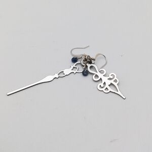 Genuine Sapphire Clock Hand Earrings